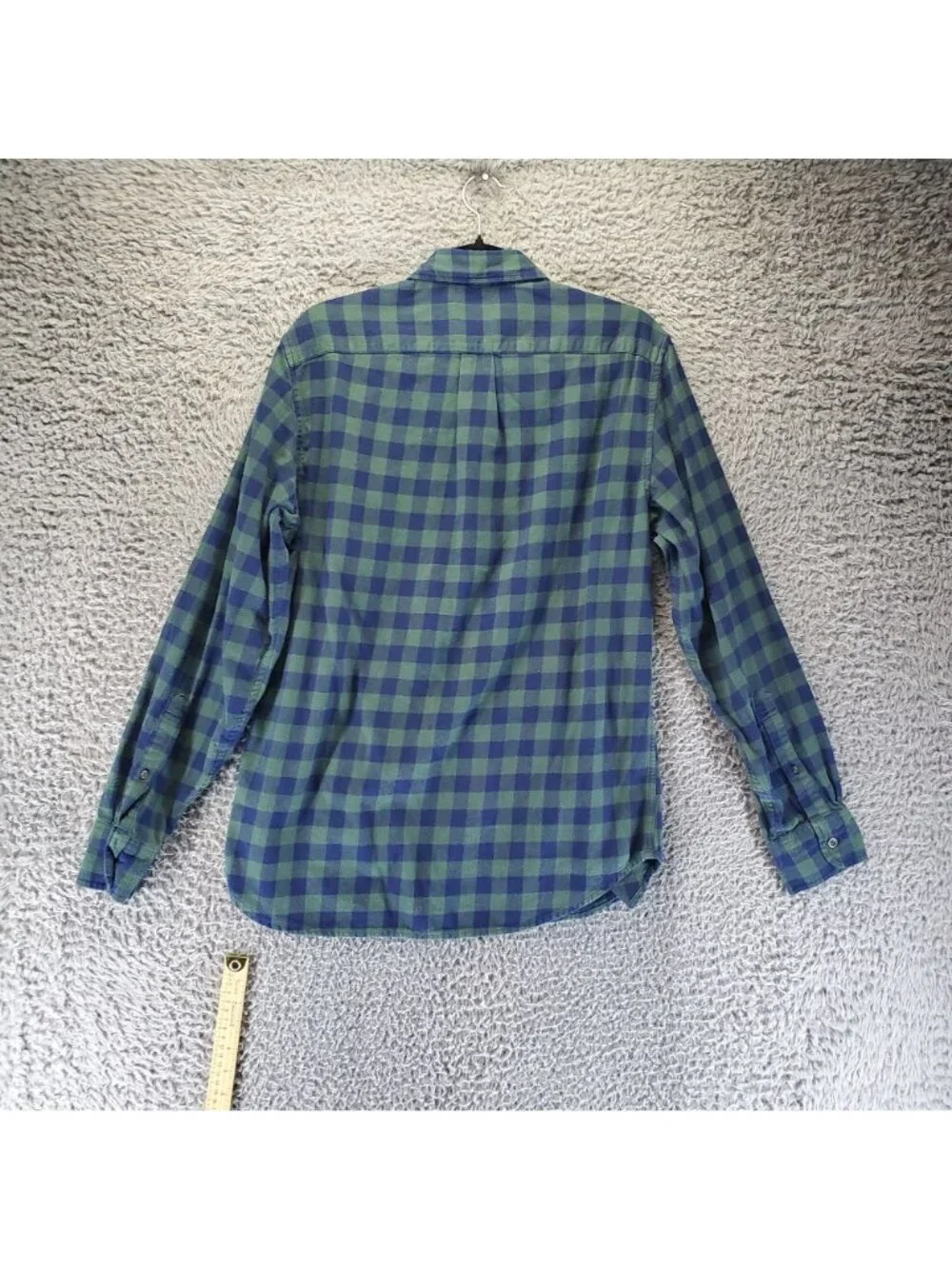 J. Crew Shirt Mens Medium Green & Blue Classic Flannel Button-Up Long Sleeve